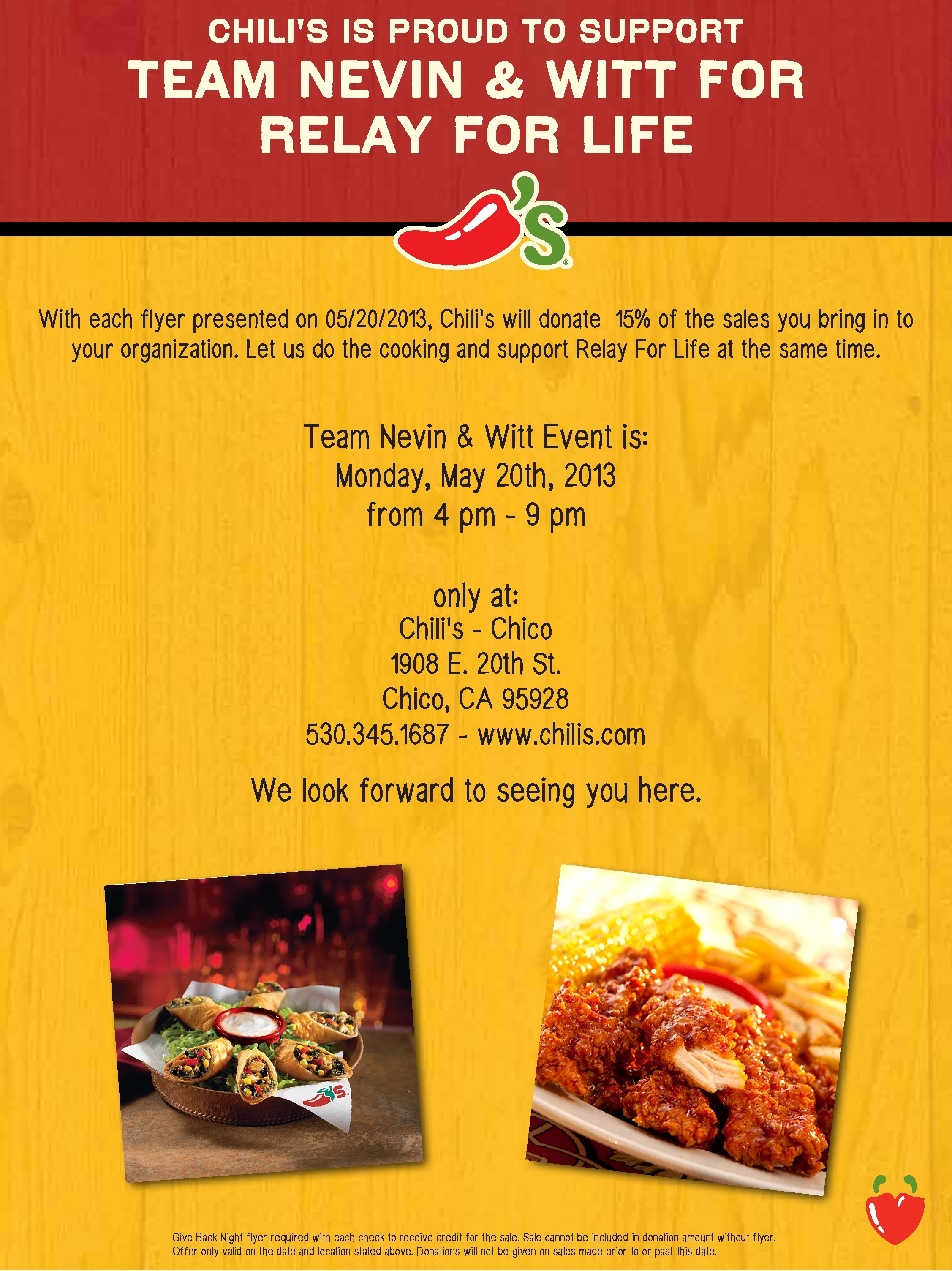 Chili's Giveback Night May 20th